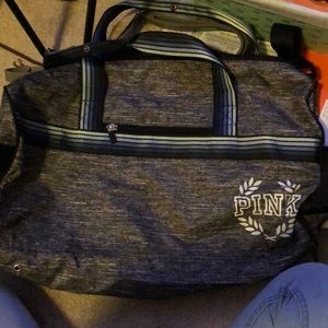 Pink duffel bag